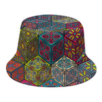 Bohemian Indian Box Pattern Print Bucket Hat