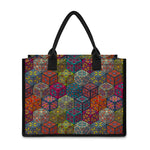 Bohemian Indian Box Pattern Print Canvas Tote Bag