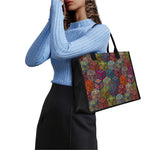 Bohemian Indian Box Pattern Print Canvas Tote Bag
