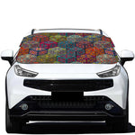 Bohemian Indian Box Pattern Print Car Windshield Snow Cover