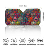 Bohemian Indian Box Pattern Print Car Windshield Sun Shade