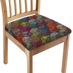 Bohemian Indian Box Pattern Print Chair Cushion Cover