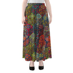 Bohemian Indian Box Pattern Print Chiffon Maxi Skirt