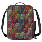 Bohemian Indian Box Pattern Print Crossbody Lunch Bag