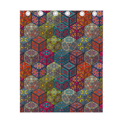 Bohemian Indian Box Pattern Print Curtain