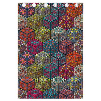 Bohemian Indian Box Pattern Print Curtain