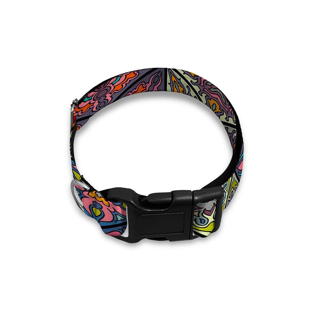 Bohemian Indian Box Pattern Print Dog Collar