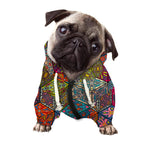 Bohemian Indian Box Pattern Print Dog Zip Up Hoodie