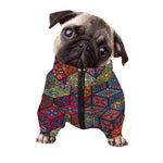 Bohemian Indian Box Pattern Print Dog Zip Up Jacket