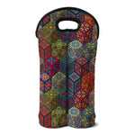 Bohemian Indian Box Pattern Print Double Neoprene Wine Tote