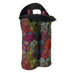 Bohemian Indian Box Pattern Print Double Neoprene Wine Tote