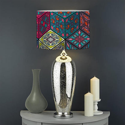 Bohemian Indian Box Pattern Print Drum Lamp Shade