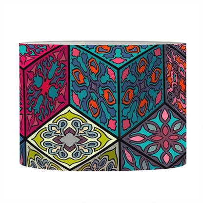 Bohemian Indian Box Pattern Print Drum Lamp Shade
