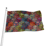Bohemian Indian Box Pattern Print Flag
