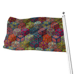 Bohemian Indian Box Pattern Print Flag
