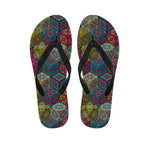 Bohemian Indian Box Pattern Print Flip Flops