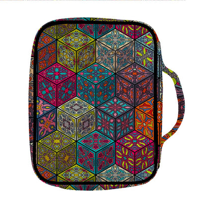 Bohemian Indian Box Pattern Print Front Pocket Bible Bag