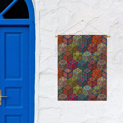 Bohemian Indian Box Pattern Print Garden Flag