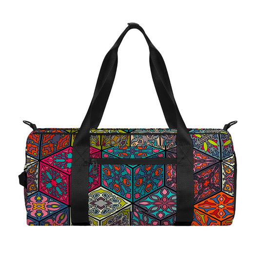 Bohemian Indian Box Pattern Print Gym Bag