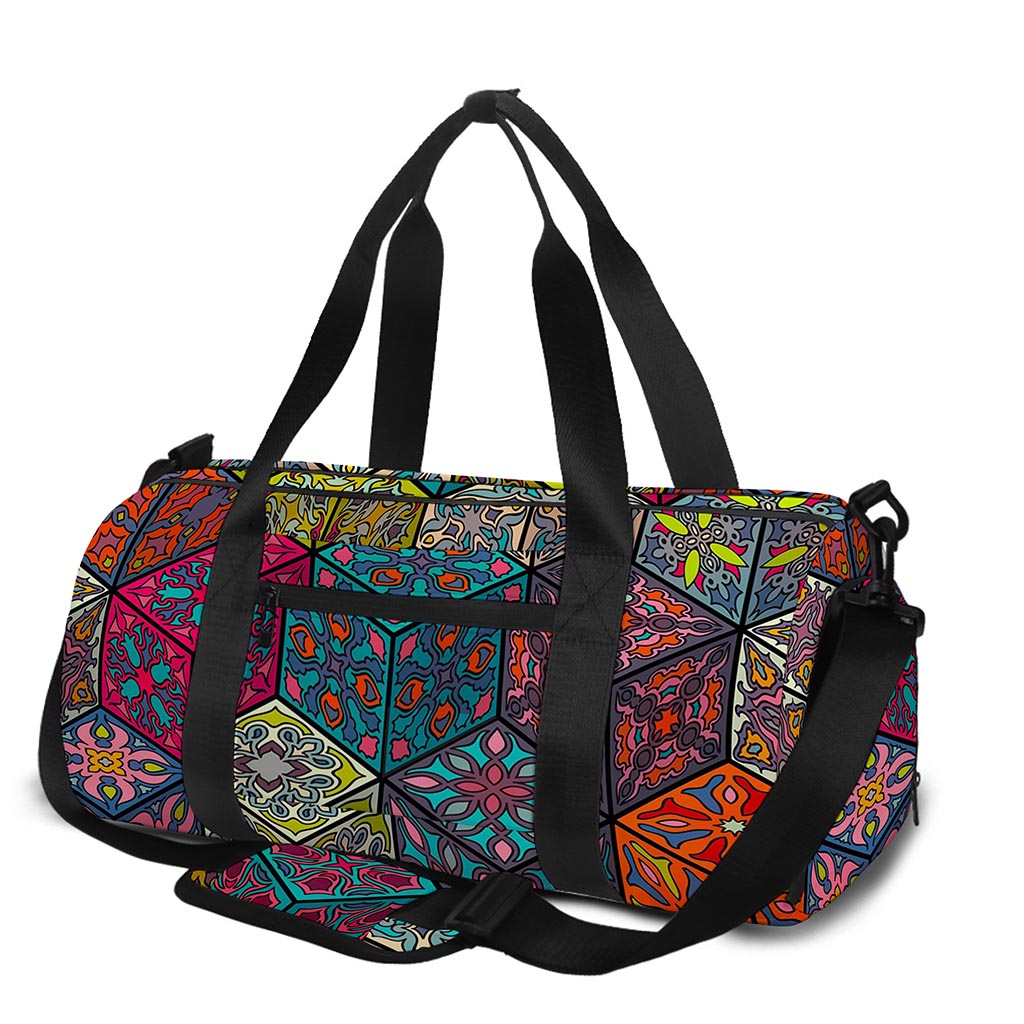 Bohemian Indian Box Pattern Print Gym Bag