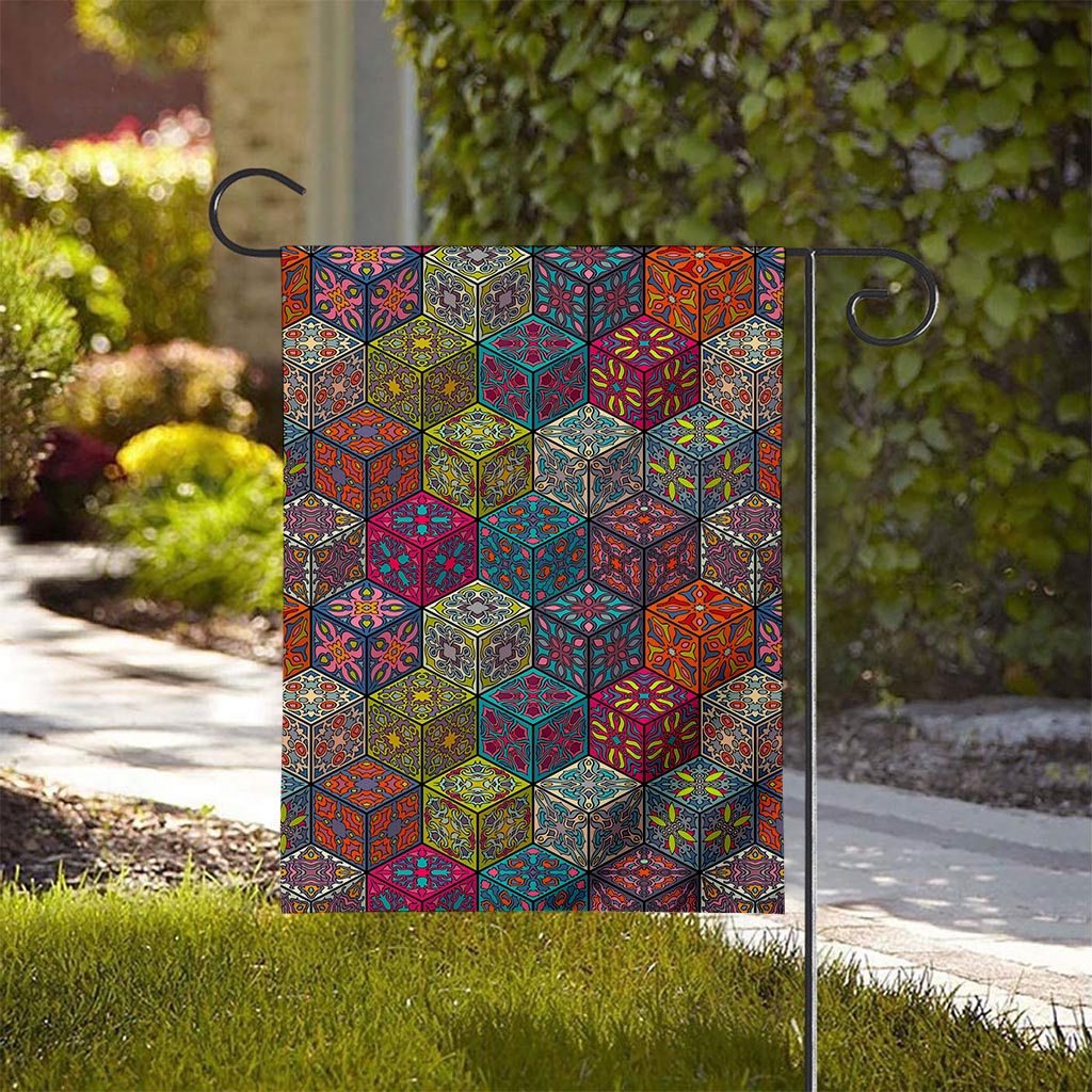 Bohemian Indian Box Pattern Print House Flag