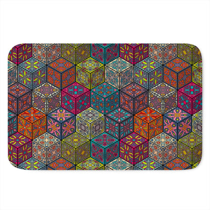 Bohemian Indian Box Pattern Print Indoor Door Mat