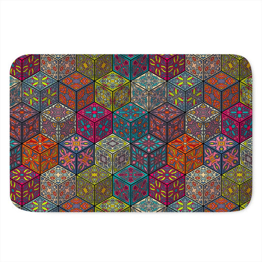 Bohemian Indian Box Pattern Print Indoor Door Mat