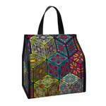 Bohemian Indian Box Pattern Print Insulated Lunch Tote