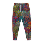 Bohemian Indian Box Pattern Print Jogger Pants