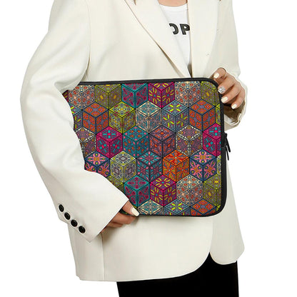 Bohemian Indian Box Pattern Print Laptop Sleeve