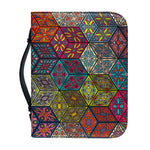 Bohemian Indian Box Pattern Print Leather Bible Cover