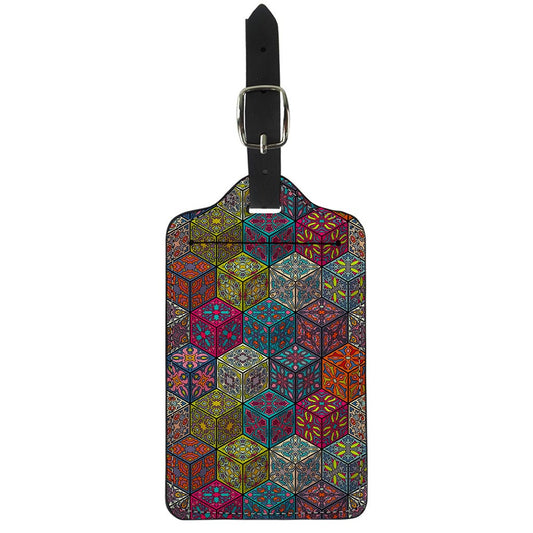 Bohemian Indian Box Pattern Print Luggage Tag