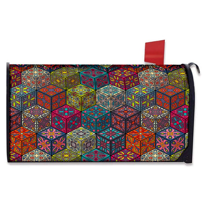 Bohemian Indian Box Pattern Print Mailbox Cover