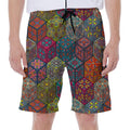 Bohemian Indian Box Pattern Print Men's Beach Shorts