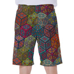 Bohemian Indian Box Pattern Print Men's Beach Shorts