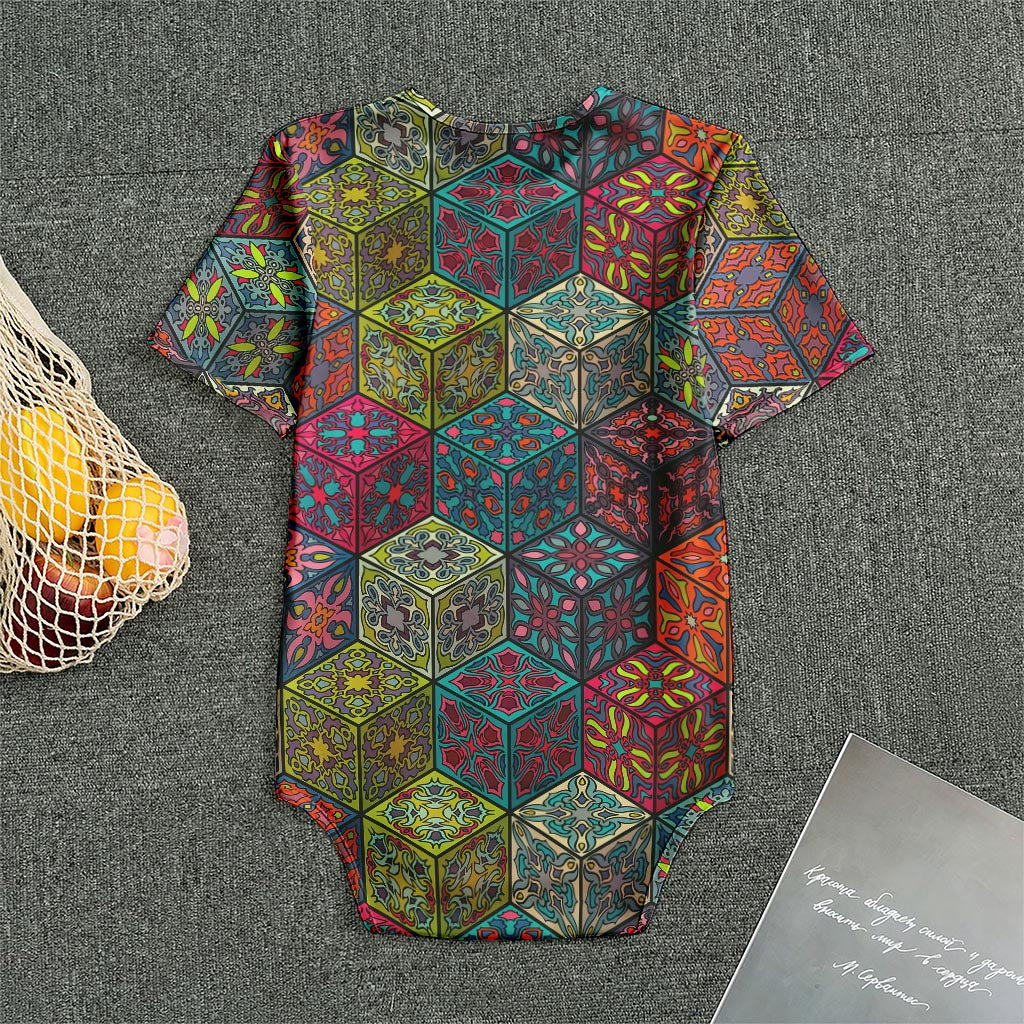 Bohemian Indian Box Pattern Print Men's Bodysuit