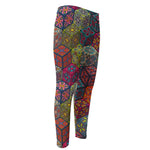 Bohemian Indian Box Pattern Print Men's Compression Pants