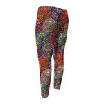 Bohemian Indian Box Pattern Print Men's Compression Pants