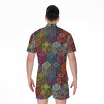 Bohemian Indian Box Pattern Print Men's Rompers