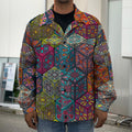 Bohemian Indian Box Pattern Print Men's Shirt Jacket
