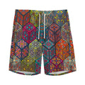 Bohemian Indian Box Pattern Print Men's Athletic Shorts