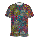 Bohemian Indian Box Pattern Print Men's Sports T-Shirt