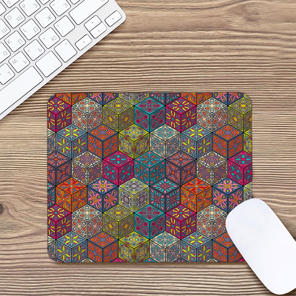 Bohemian Indian Box Pattern Print Mouse Pad