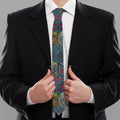 Bohemian Indian Box Pattern Print Necktie