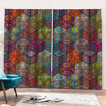 Bohemian Indian Box Pattern Print Pencil Pleat Curtains
