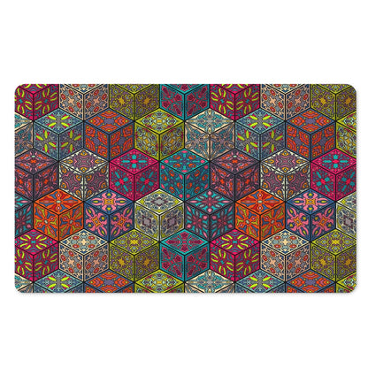 Bohemian Indian Box Pattern Print Polyester Doormat