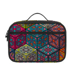Bohemian Indian Box Pattern Print Portable Lunch Bag