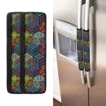 Bohemian Indian Box Pattern Print Refrigerator Handle Covers