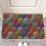 Bohemian Indian Box Pattern Print Rubber Doormat