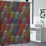 Bohemian Indian Box Pattern Print Shower Curtain